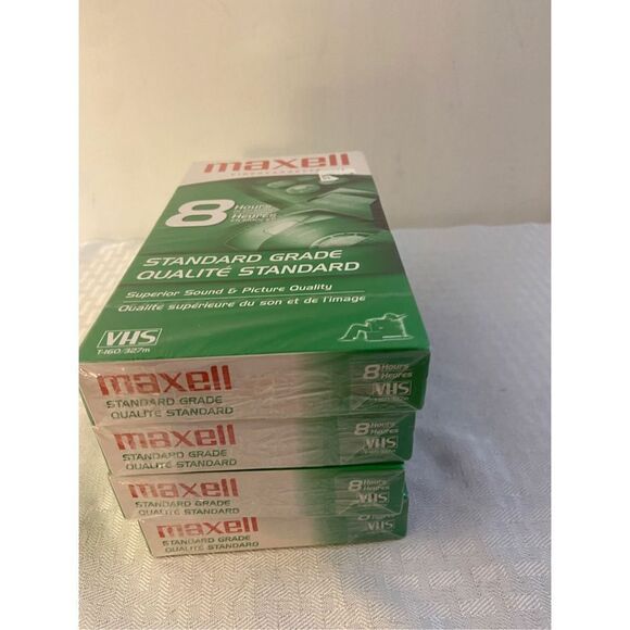 New Maxell vhs tapes 4 pack 8 hours - Picture 2 of 3